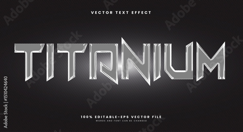 Titanium 3d editable text effect Template Suitable for chrome style