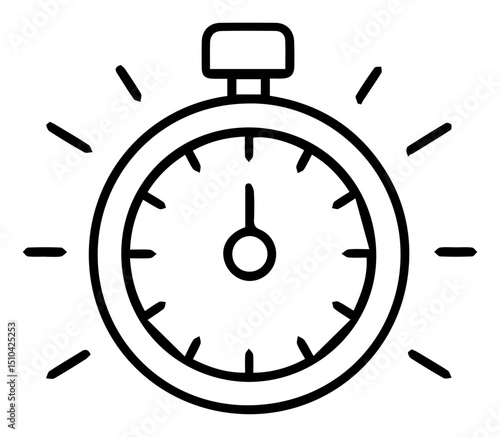 Classic Stopwatch Icon for Time Management and Efficiency Concepts