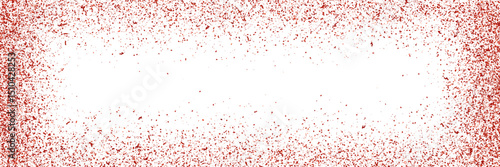 Frame made of red granular chili powder on white top view. Noisy pepper texture. Paprika particles splashing on tabletop or countertop. Vector illustration