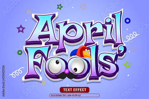 April Fools' editable text effect 3d emboss cartoon style 