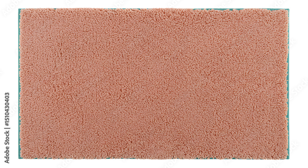 Fototapeta premium Soft Peach Shag Bath Mat, Textured Rug, Home Decor