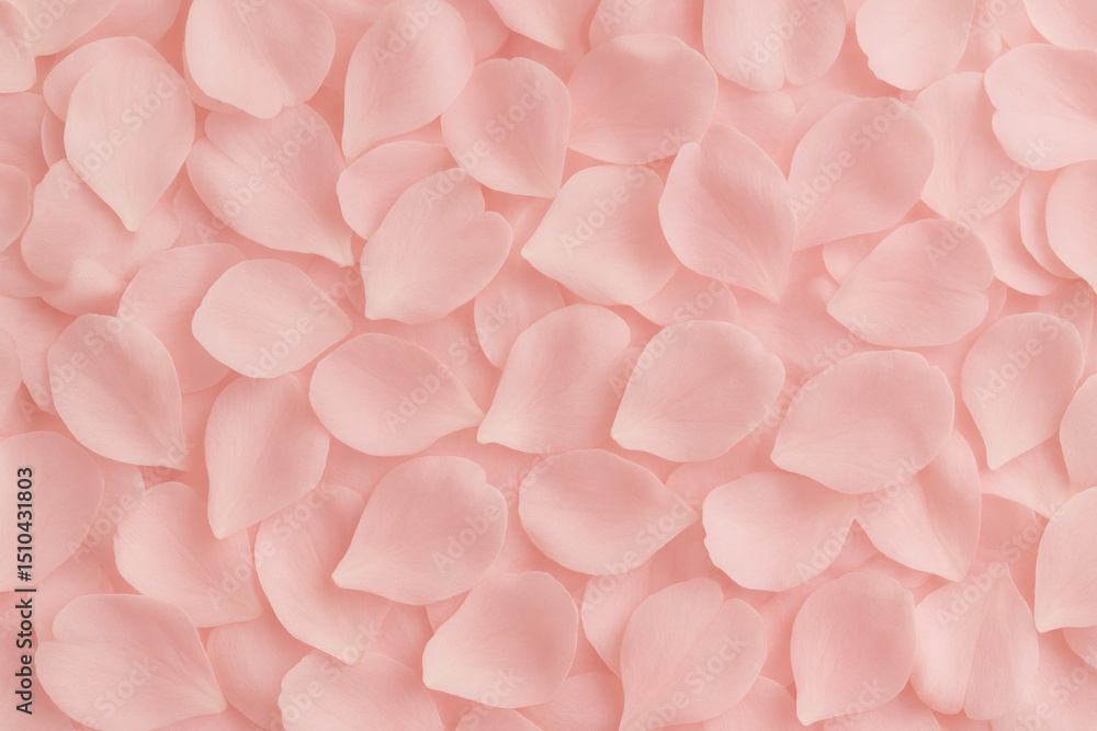 Obraz premium Pink petals scattered on wallpaper.