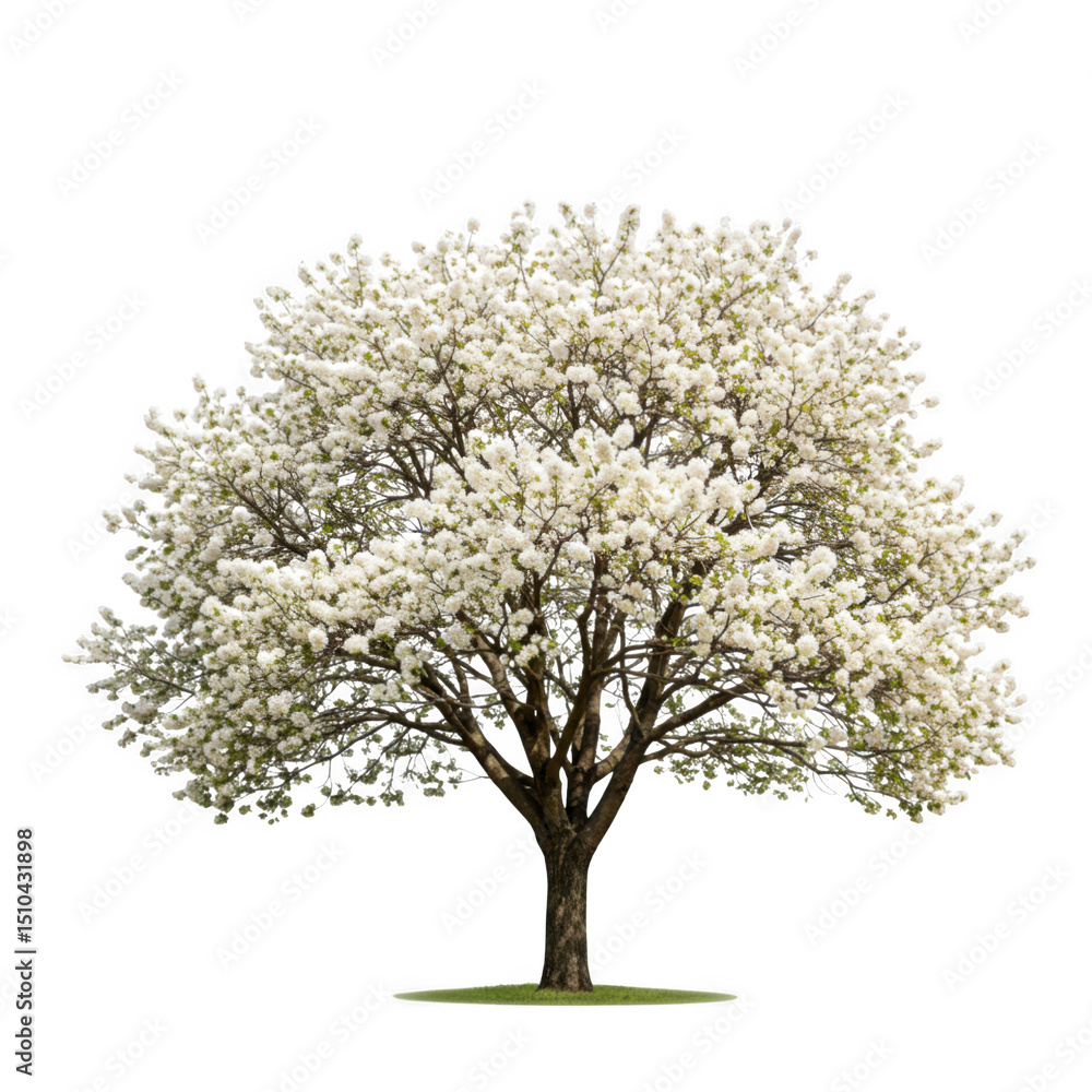 Obraz premium Flowering tree isolated on transparent background
