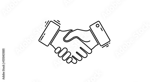 Handshake symbolizing agreement on a white background