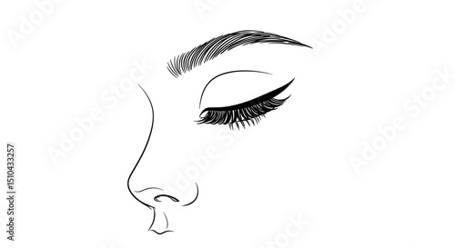 Abstract illustration of a woman's face with closed eyes