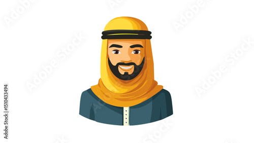 Modest Islamic Dress Avatar Illustration
