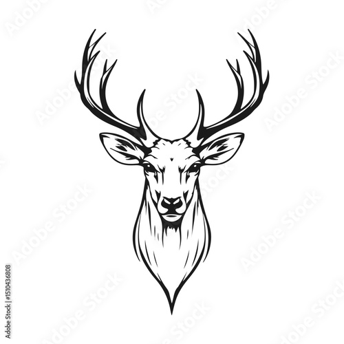 Wallpaper Mural Deer head silhouette, deer face vector illustration, wild animal design, deer logo	 Torontodigital.ca