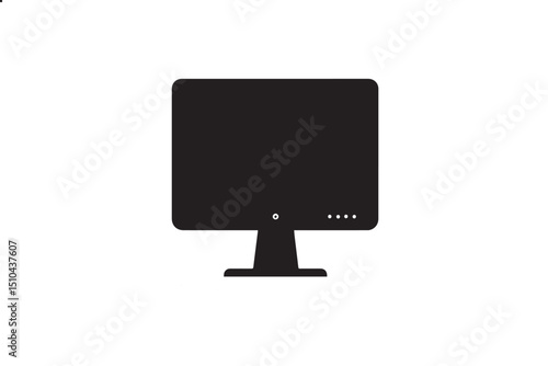 A black-and-white monitor    against a white background in a straightforward and inconspicuous vector silhouette