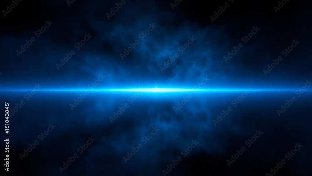 Fototapeta premium Abstract blue light beam across dark background suitable for technology or energy concepts