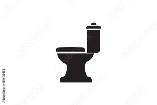 A black-and-white high commode against a white background in a straightforward and inconspicuous vector silhouette