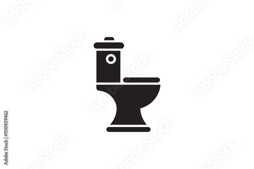 A black-and-white high commode against a white background in a straightforward and inconspicuous vector silhouette