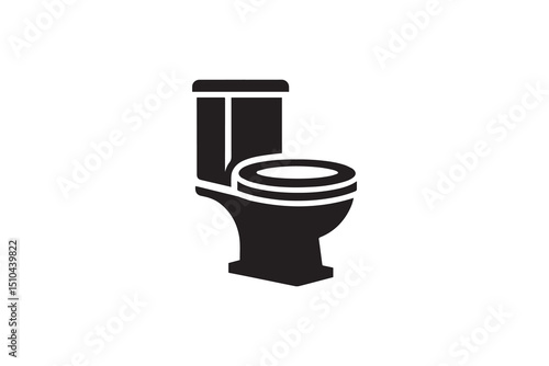 A black-and-white high commode against a white background in a straightforward and inconspicuous vector silhouette