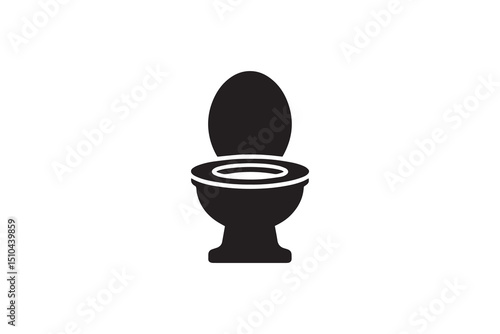 A black-and-white high commode against a white background in a straightforward and inconspicuous vector silhouette