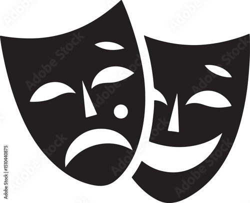 Theater masks silhouette vector,theater mask 
