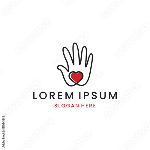hands with love minimalist logo icon vector design illustration template