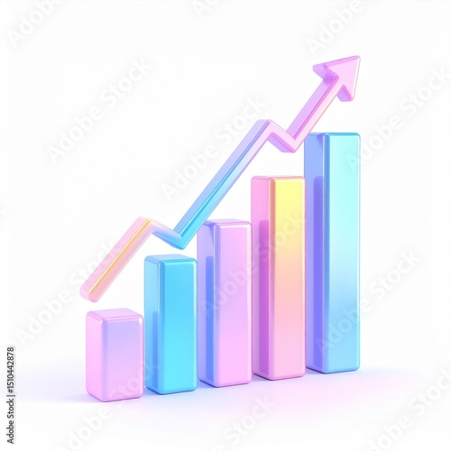 Pastel Rainbow 3D Bar Graph Showing Growth Free Download Pastel Rainbow 3D Bar Graph Showing Growth - GFXLoad
