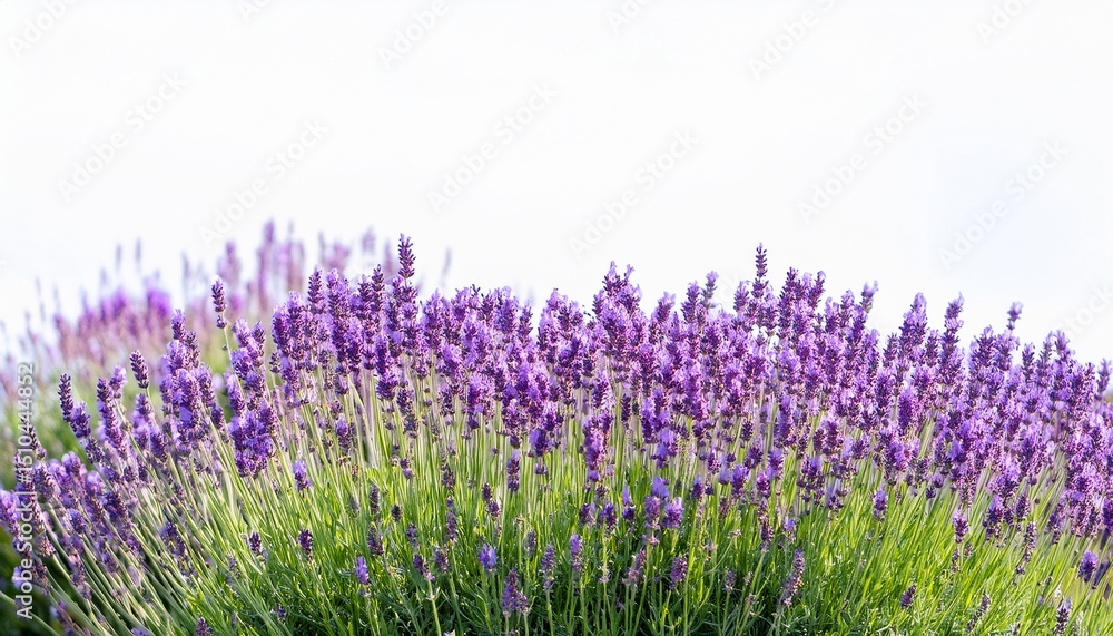 Fototapeta premium lavender flowers blooming in a garden with white background