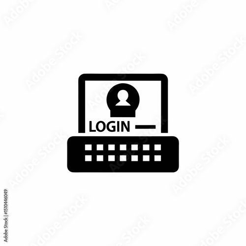 Admin Login Panel Vector Silhouette Icon Design
