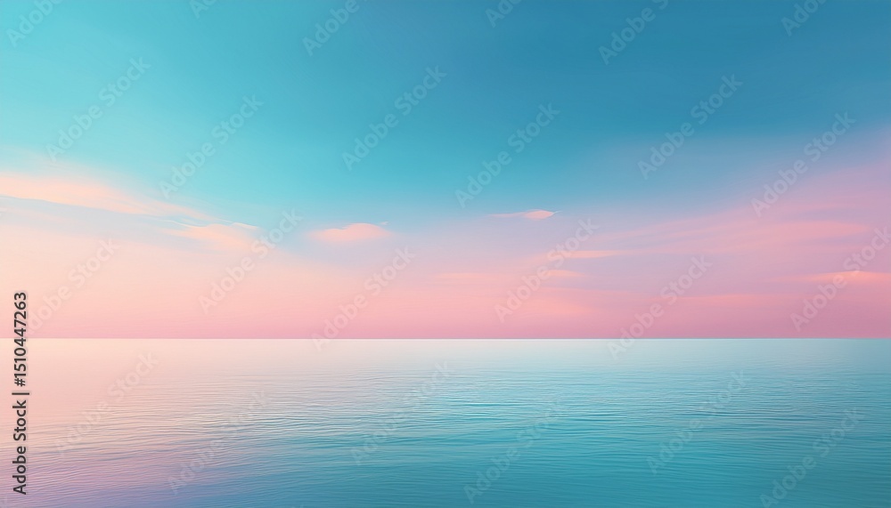 Fototapeta premium pastel gradient sky and calm sea