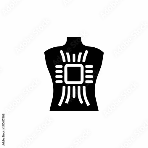 Cybernetic Implant Vector Silhouette Icon Design
