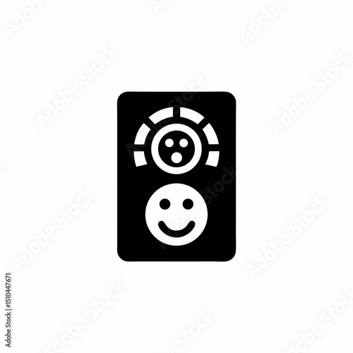 Digital Mood Tracker Icon with Smiley Face and Shifting Emotions