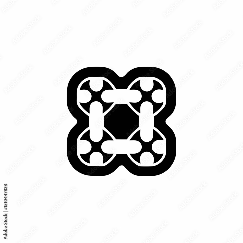 Drone Swarm Mapping Vector Silhouette Icon Design Drone Swarm Mapping Vector Silhouette Icon Design