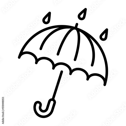 A linear style icon of umbrella