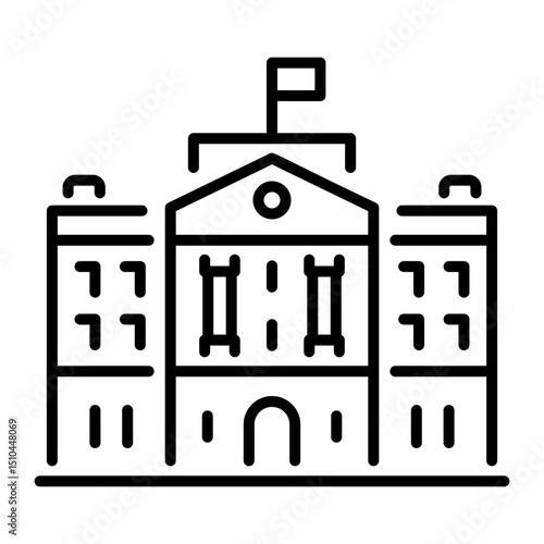 An outline style icon of buckingham palace