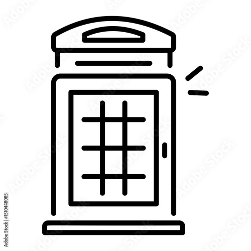 A line style icon of telephone booth
