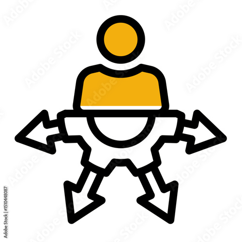 Capacity Utilization Icon - Color Lineal Style for Resource Management. (Color Lineal Style)