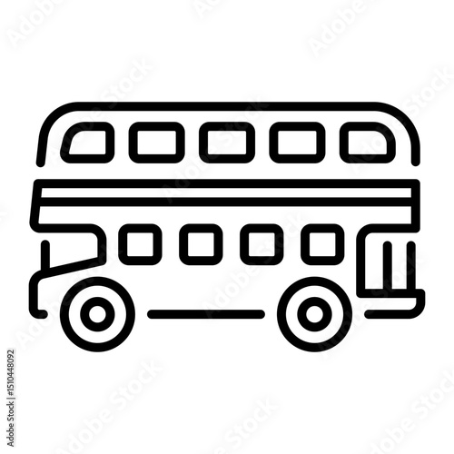 An outline style icon of double decker