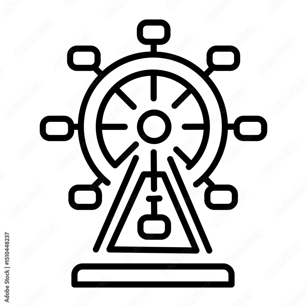 Fototapeta premium An outline style icon of ferris wheel
