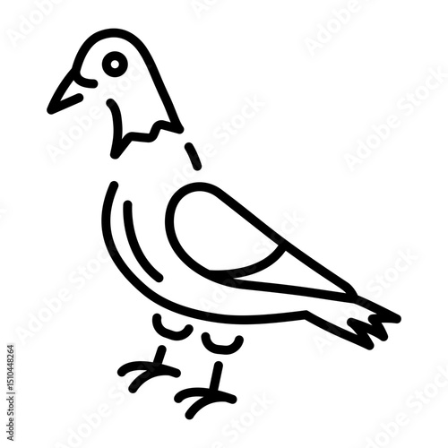 A linear style icon of pigeon