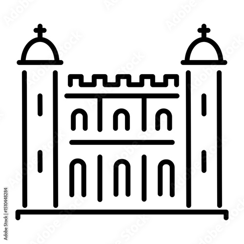 A linear style icon of royal palace