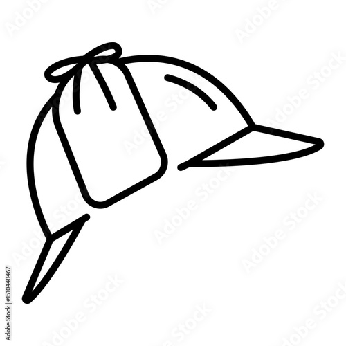A line style icon showing a sherlock hat 