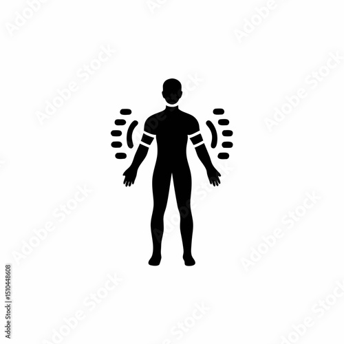 Human Enhancement Tech Vector Silhouette Icon