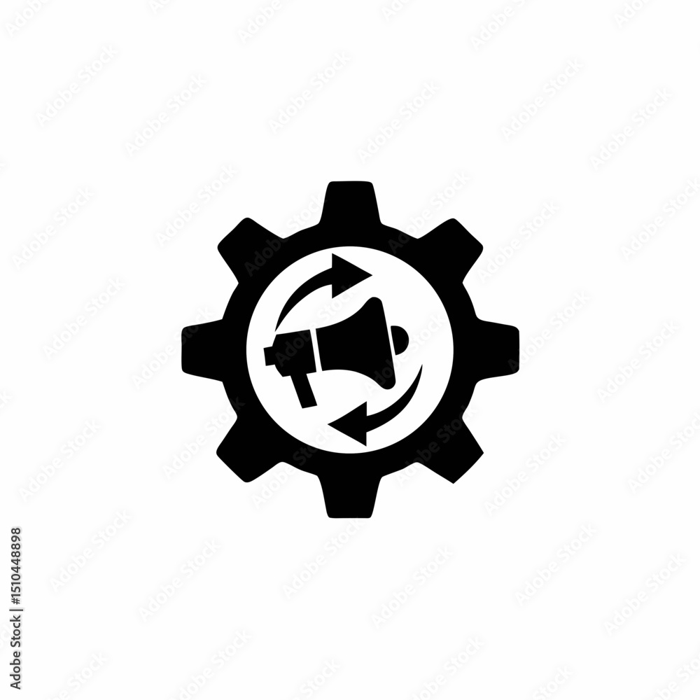 Marketing Automation Vector Silhouette Icon Design