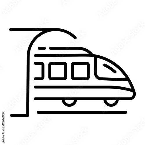 A line style icon showing an underground train