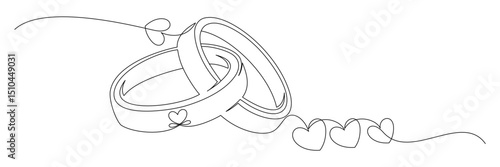 continuous line drawing of wedding rings 7