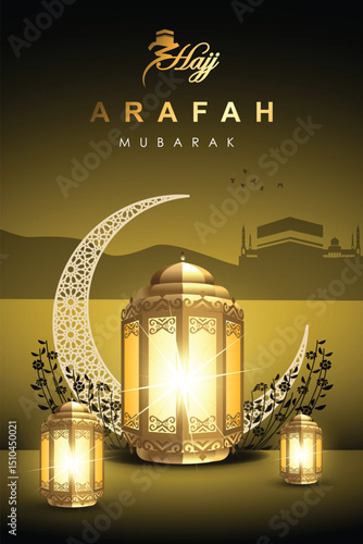Islamic graphic design for holy Mubarak, ramadan, eid, Al Adha, hajj, arafah, hariraya, Mawlid al-Nabi, ai-fitr, adulfitri and Hijri new yeaar. Literally Background with muslim illuminated lamp. 
