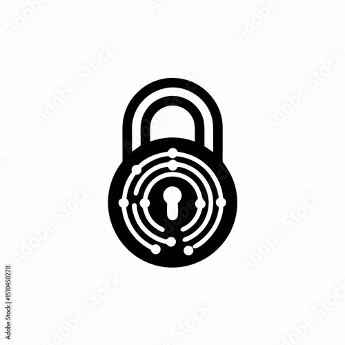 Quantum Encryption Icon Vector Silhouette Icon Design