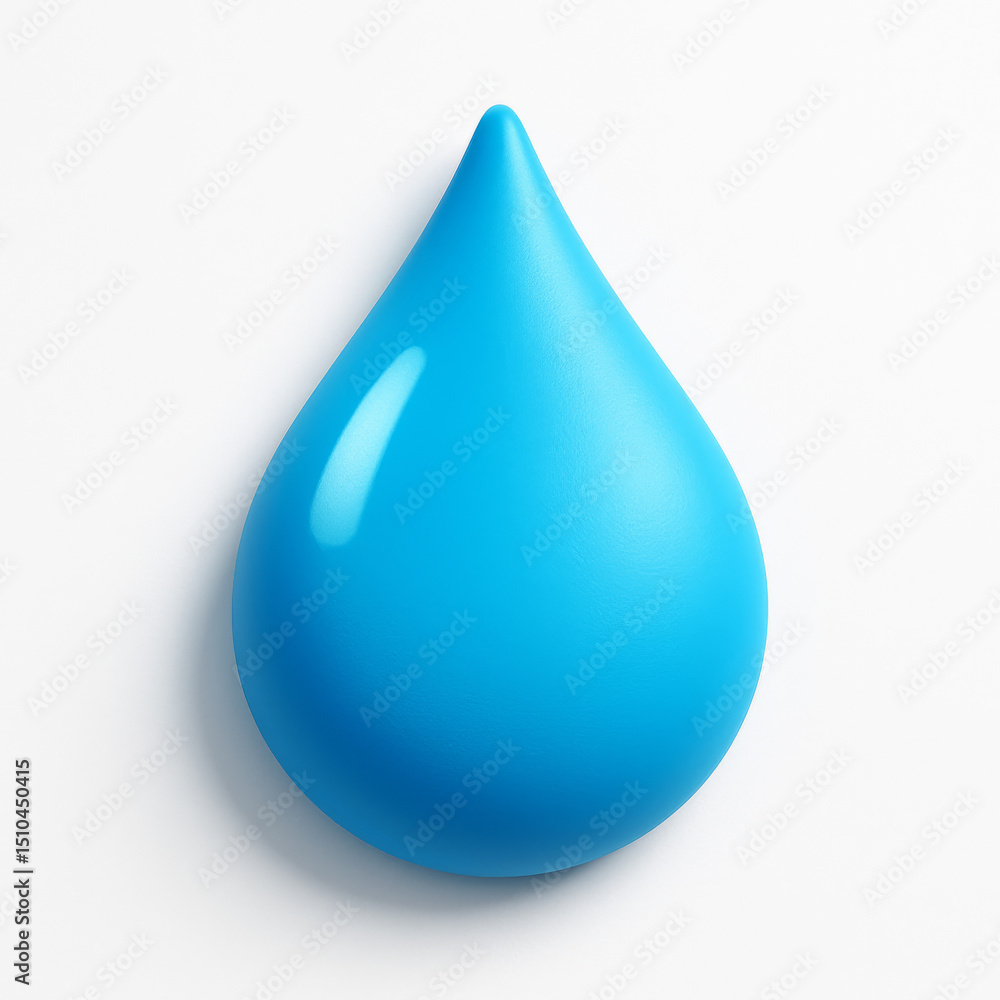Single Water Drop: A vibrant, light blue water droplet, perfectly formed, isolated against a simple background. This image represents purity, freshness, and hydration. Single Water Drop: A vibrant, light blue water droplet, perfectly formed, isolated against a simple background. This image represents purity, freshness, and hydration.