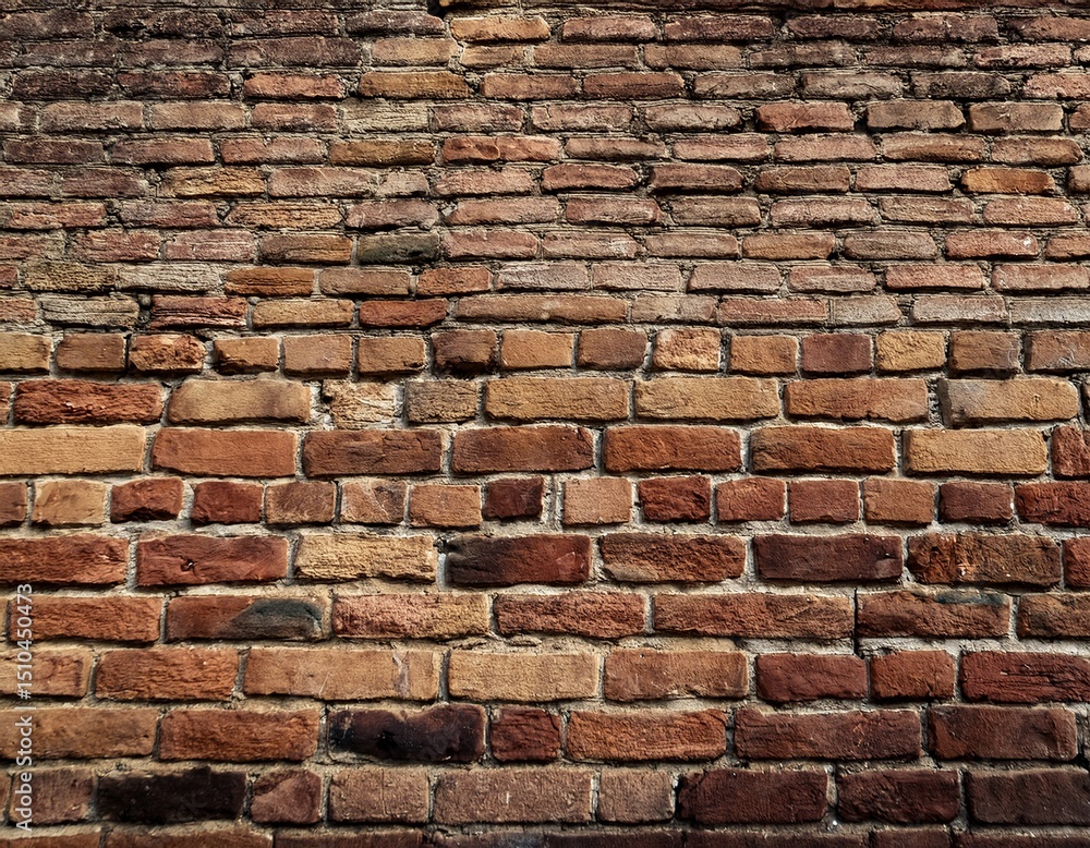 Naklejka premium rustic aged brick wall texture with earthy tones and weathered details