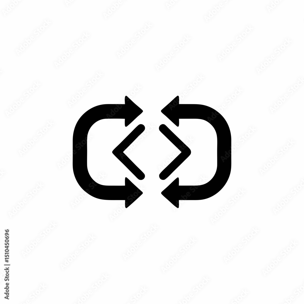 Obraz premium Self Learning Algorithm Icon Vector Silhouette