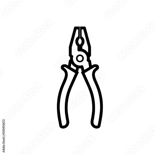 plier tool icon in black and white, minimalistic design
