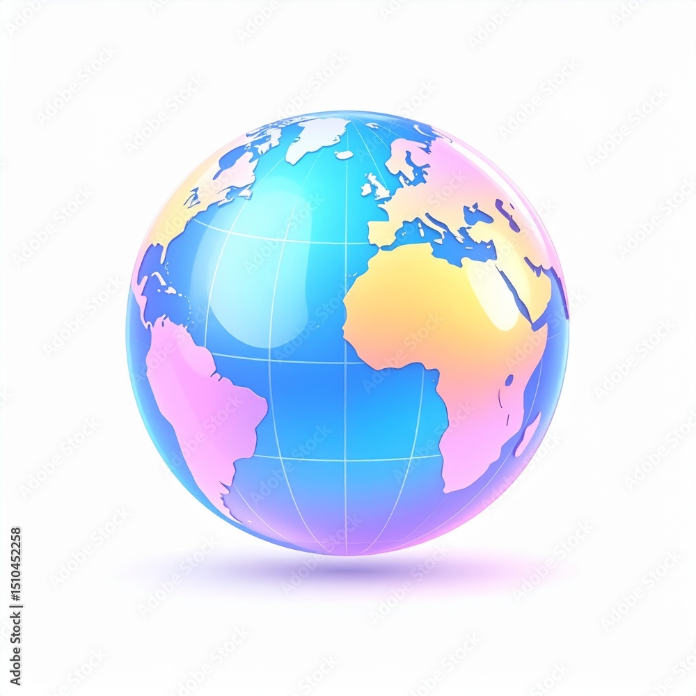 Fototapeta premium Pastel Earth Globe 3D Illustration