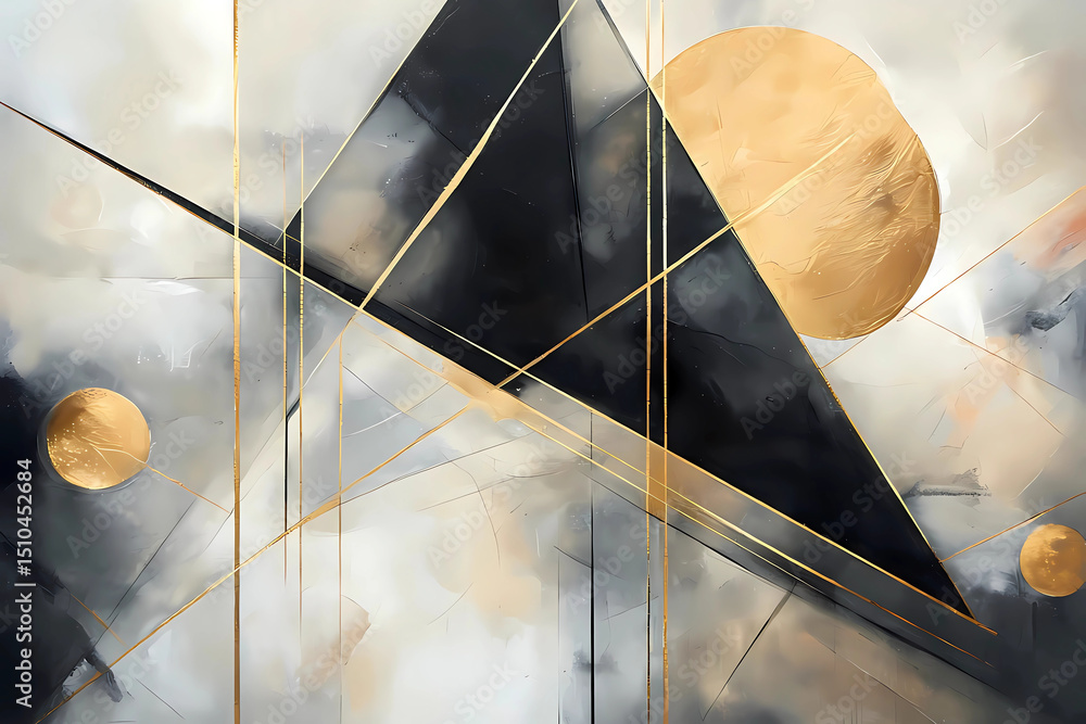 custom made wallpaper toronto digitalAbstract Geometry with Gold and Marble Elements Digital Illustration