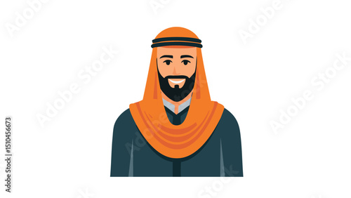 Faithful Muslim Man with Taqiyah Portrait
