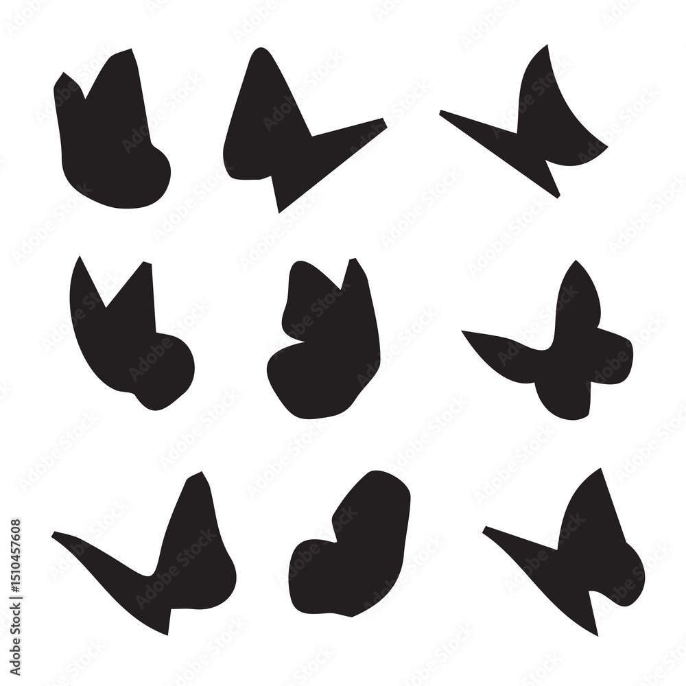Obraz premium Butterfly Silhouette Group Vector Image Set 