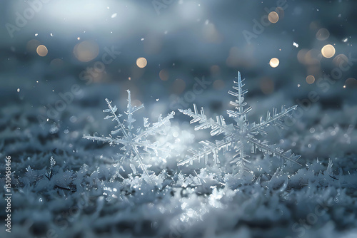 Wallpaper Mural Frozen Snowflake Macro with Winter Sparkles Digital Illustration Torontodigital.ca